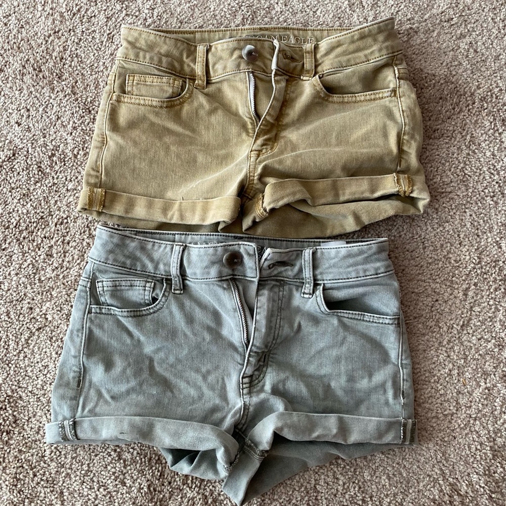 American Eagle Hi Rise Denim Shortie